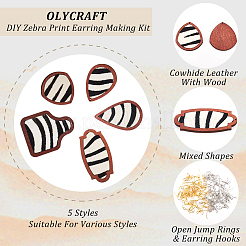 DIY-Set zur Herstellung von Ohrringen mit Zebramuster&nbsp;DIY-OC0009-84