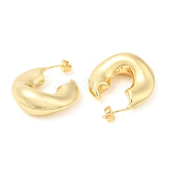 Twist-Donut-Ohrstecker aus Messing&nbsp;EJEW-K251-06G