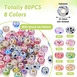 80 Stück 8 Stile undurchsichtige europäische Perlen aus Acryl und Harz&nbsp;DIY-TA0009-38