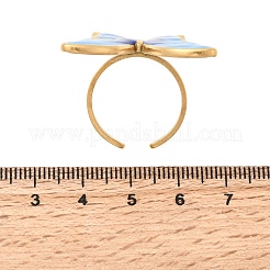 Offene Manschettenringe aus Emaille-Edelstahl 304&nbsp;RJEW-P182-06B-G