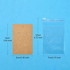 30 pièces papier rectangle une paire de cartes d'affichage de boucle d'oreille avec trou de suspension&nbsp;DIY-YW0008-55B