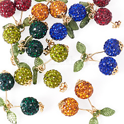 10 Stück 5 Farben handgemachte Polymer Clay Strass Perlen Kirschform Anhänger&nbsp;PALLOY-TA00329