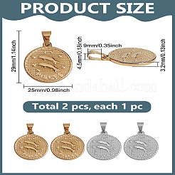 2 pendentif en acier inoxydable 304&nbsp;STAS-LP0003-92H