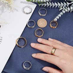8 Stück 8 Stil 201 Edelstahl geriffelte Fingerring-Einstellungen&nbsp;MAK-UN0001-37