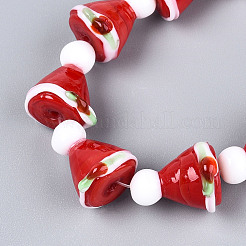 Weihnachtsthema handgefertigte Bunte Malerei-Perlenstränge&nbsp;LAMP-N028-18B