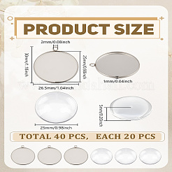 Kits de fabricación de colgantes redondos planos diy&nbsp;DIY-LP0005-13C-P