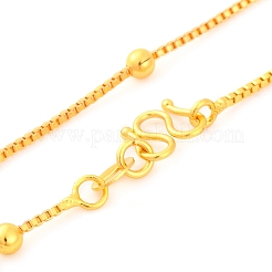 Colliers de chaîne de boîte de perles rondes en laiton pour femmes&nbsp;LS-NJEW-G140-09G