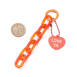 5 pieza de colgante de cadena de cable y corazón acrílico de 5 colores para decoración&nbsp;HJEW-JM03873