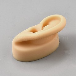 Espositore per orecchini a forma di modello dell'orecchio sinistro in silicone con supporto in metallo&nbsp;DIY-WH0899-22A