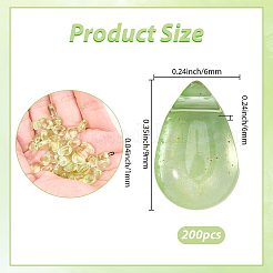 200pcs transparente sprühlackierte Glasanhänger&nbsp;GLAA-SP0001-55