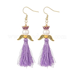 Pendientes colgantes de ángel de acero inoxidable 304&nbsp;EJEW-MZ00409-04