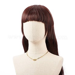 Ovales Gliederarmband und Halskette aus 304 Edelstahl mit Büroklammerketten&nbsp;SJEW-JS01254