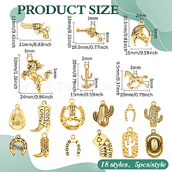 90 pz 18 stili pendenti in lega di zinco in stile tibetano&nbsp;FIND-PH0023-69