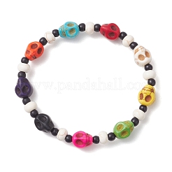 Armbänder aus synthetischem Türkis und Glasperlen&nbsp;BJEW-JB12169