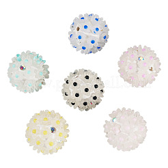 6 Stück 6 Farben handgemachter Polymer Clay Strass mit Gänseblümchenblüte aus Harz&nbsp;CLAY-TA0001-97