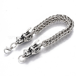Bracelets de chaîne de blé en alliage pour hommes&nbsp;BJEW-T014-09AS
