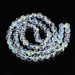 Chapelets de perles en verre transparent électrolytique&nbsp;EGLA-N002-18A-B01