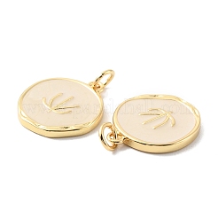 Pendentifs en laiton de placage de rack avec anneau de saut&nbsp;KK-F852-25G