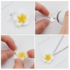 2 pz 2 colori 925 fermagli piatti in argento sterling da incollare&nbsp;STER-BBC0009-76