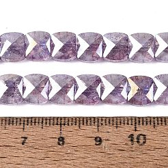 Galvanisieren Sie transparente Crackle-Glasperlenstränge&nbsp;EGLA-Q135-02A-B06