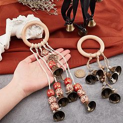 3 pendentif décoratif en forme de cloche de sorcière en alliage de 3 styles&nbsp;HJEW-OC0001-14
