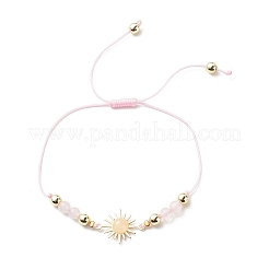 Bracciale a maglie di sole con pietre preziose naturali e perline di ematite sintetica da donna&nbsp;BJEW-JB08964