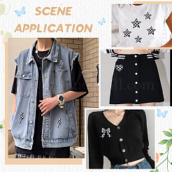 20 stücke 10 arten polyester glanz garn schwarz und weiß check stickerei tuch ornament zubehör&nbsp;DIY-PH0030-52