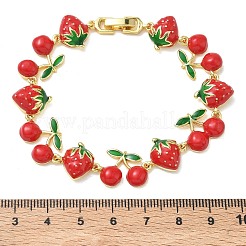 Armbänder aus Messing und Emaille mit Gliederkette für Damen&nbsp;BJEW-A171-02G