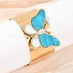 Braccialetti a polsino in acciaio inossidabile 304 e acrilico per donna&nbsp;BJEW-A049-05G-02