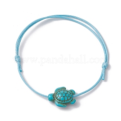 3 set di bracciali con perline intrecciate in tartaruga turchese sintetica da 3 colori&nbsp;BJEW-JB11084