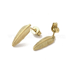 Pendientes de plumas de acero inoxidable 304 con revestimiento iónico (IP)&nbsp;EJEW-C099-11G