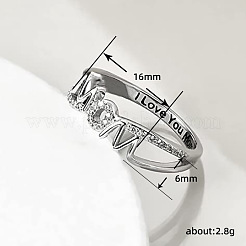 Bagues en laiton avec micro pavé de zircone cubique pour femmes&nbsp;FS-WG11F27-02