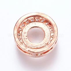 Connettore cabochon in zirconi cubici in micro pavè di ottone aperto sul retro&nbsp;ZIRC-G116-20RG