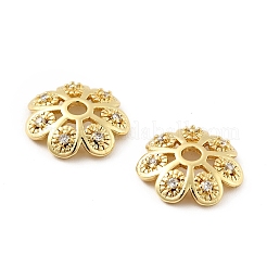Tappi di perline in zirconia cubica trasparente micro pavé in ottone&nbsp;KK-G425-05C