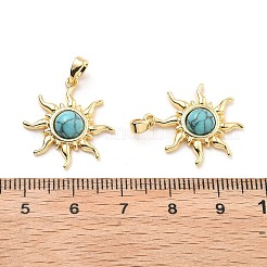 Pendentifs de turquoise synthétique&nbsp;KK-B129-14G-02