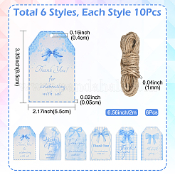 Papierrechteck mit Schleifenanhänger&nbsp;DIY-WH20055-033B