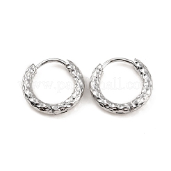 Pendientes de aro ranurados de acero inoxidable 304 que no se deslustran&nbsp;EJEW-M218-01A-P