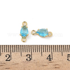 Ciondoli connettore in ottone con pavé di zirconi cubici&nbsp;KK-Z136-46G-02