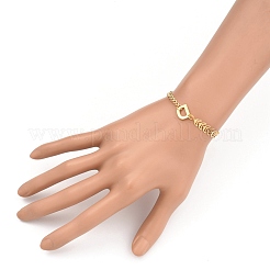 Braccialetti con ciondolo in acciaio inossidabile 304 con lettera d&nbsp;BJEW-JB05387-02