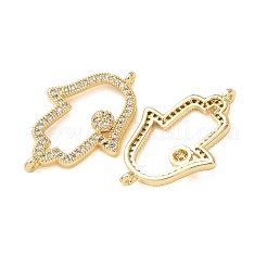 Ciondoli connettore in ottone con micro pavé di zirconi chiari&nbsp;CU-CBA4579-10G-A