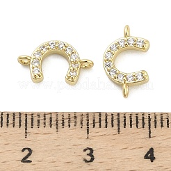 Ciondoli a ferro di cavallo in ottone micro pavé con zirconi cubici trasparenti&nbsp;KK-H527-09G
