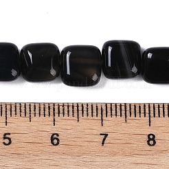 Gefärbte und erhitzte Stränge natürlicher schwarzer Achatperlen&nbsp;G-M435-A08-01