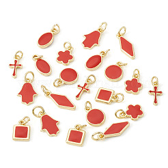 21 Stück 7 Stile Messing Emaille Charms&nbsp;KK-TA0003-19D