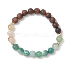 Braccialetti con perline rotonde in legno di padouk africano naturale&nbsp;BJEW-JB11930-01