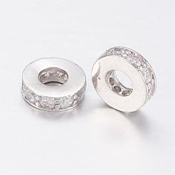 Messing Mikro ebnen Zirkonia European Beads&nbsp;ZIRC-P066-45P