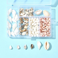 6 Stil natürliche Kauri-Muschel-Anhänger und Muschelperlen-Sets&nbsp;DIY-FS0006-94