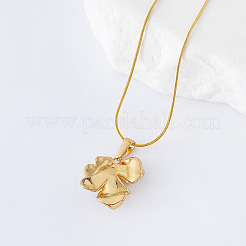 Collier vintage en acier inoxydable avec pendentif en forme de fleur en émail blanc pour femme&nbsp;PZ9559