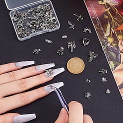 64 Stück 16 Stile Halloween-Cabochons aus Legierung&nbsp;DIY-GA0007-20