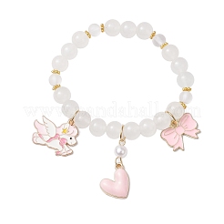 2 bracciale elastico con perline rotonde in vetro in 2 stili&nbsp;BJEW-JB11868