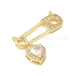 Messing micro pave klare zirkonia anhänger&nbsp;KK-B139-07G-02
